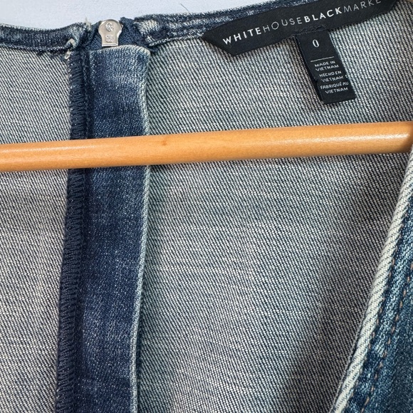 White House Black Market Blue Denim Button-Front Jean Dress - Picture 5 of 8